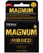 &#39;trojan Magnum Ribbed Condoms - Box Of 3 - £11.18 GBP