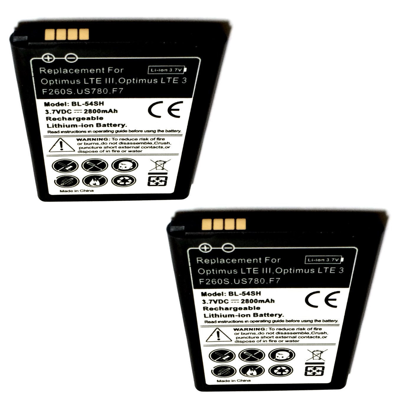 LG Optimus LTE III F260 2X Replacement Battery F260S F260K F260L BL-54SH Slim US - $19.96