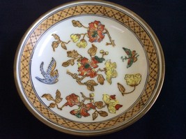 VTG Retro Japanese Porcelain Wares hand painted Brass decorative plate 5 5/8&quot; - £15.82 GBP