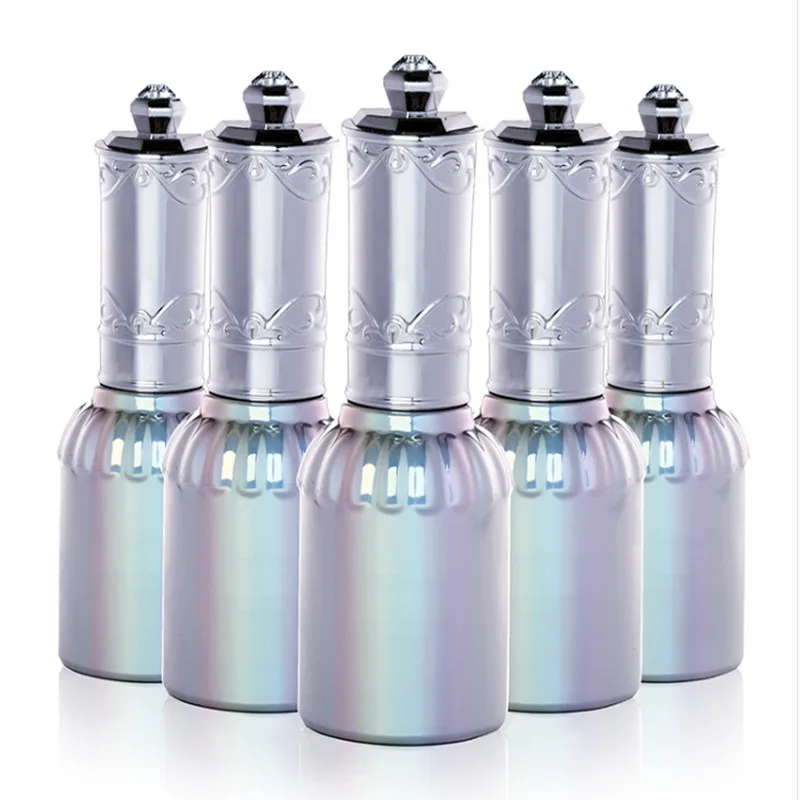 10/20/30pcs 15ml  Nail Polish Bottles with Brush Silver Gl Travel Cosmet... - $93.47