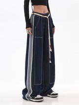 Rope High Waist Baggy Denim Pants - $656.79 MXN