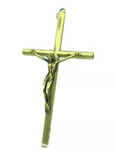 Crucifix 10 &quot; Wall hang Cross Jesus Christ antique Gold  Crucifijo Catho... - £11.52 GBP