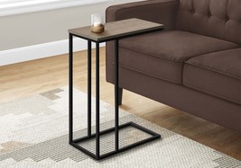 Modern C-Shaped Accent End Side Snack Table - Brown/Black - $67.99
