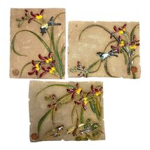 C.C. “Mad Monk” Lee Fine Art Clayworks Set of 3 Ceramic Relief Wall Tiles 8 x 6 - $130.50
