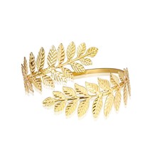 Dayoff Boho Vintage Gold Silver Color Feather Arm Bracelet Open Armband Cuff Ban - £9.14 GBP