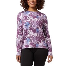 32 Degrees Women&#39;s Size XXL UPF 50+ Long Sleeve Purple Palm Tree Sun Shirt NWT - £9.95 GBP