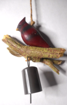 Direct International Resin Male Cardinal On Tree Limbs Windchime Rope Hung 16&quot; - £11.77 GBP