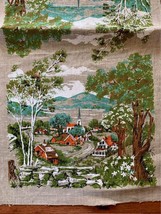 Vintage church scene linen towel 17” x 30” - £15.91 GBP