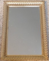 Hollywood Regency Ormolu Filigree Vanity Mirror Tray 15X11 Vintage - £27.25 GBP