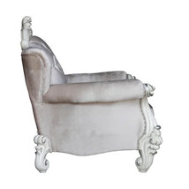 44&quot; Ivory and Antiqued White Fabric Damask Tufted Chair and a Half And T... - €2.878,40 EUR