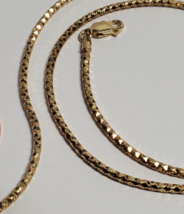 14K Yellow Gold On Sterling Silver DiamondCut Italian 21&quot; Chain Necklace 12.3g - £38.76 GBP