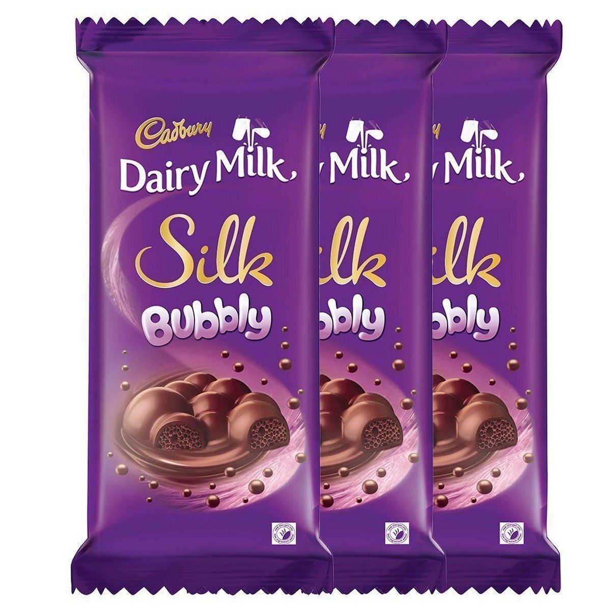 Cadbury Dairy Milk Silk, Bubbly, 120g (Pack of 3), Yummy!!!! Christmas Delight - $20.56