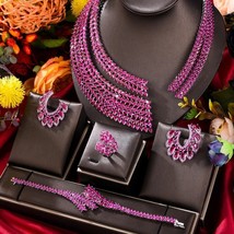 Bollywood Style Silver Plated Ruby Necklace Bracelet Dudai Fashion Jewel... - $284.99