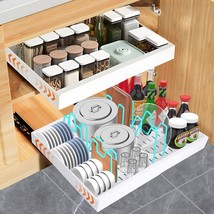 [Upgrade Thicker Metal With 4Pcs Dividers] Pull Out Cabinet Organizer - Expandab - £67.50 GBP