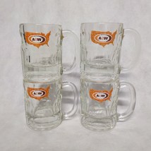 A&amp;W Root Beer Glass Mugs 4 USA 1972 Map Logo 4.5&quot;&quot; Tall 8 Ounce Set of 4 - £33.93 GBP