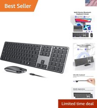 Ultra-Slim Multi-Device Wireless Keyboard &amp; Mouse Combo - Quiet, Stylish... - $57.00