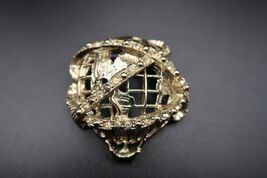 VTG New York World's Fair Gold Tone Metal Unisphere Brooch Rhinestones B... - $19.99
