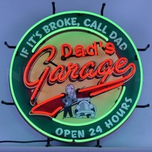 Dad&#39;s Garage Business Sign Display Neon Light Neon Sign With Backing 24&quot;... - £346.34 GBP