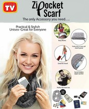 ZiPocket Scarf - Gray Infiniti Pocket Scarf w/ zippered Pocket for cash, keys - £7.90 GBP