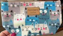 Hunger The Cat Is Watching You Makeup Cosmetic Bag Carry Case 8.6&quot;x 5&quot;x 3&quot; - $10.89