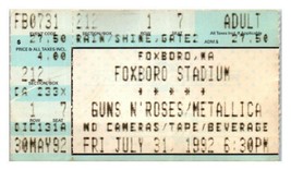 Armes N&#39; Roses Metallica Ticket Stub Juillet 31 1992 Boston Massachusetts - £50.60 GBP