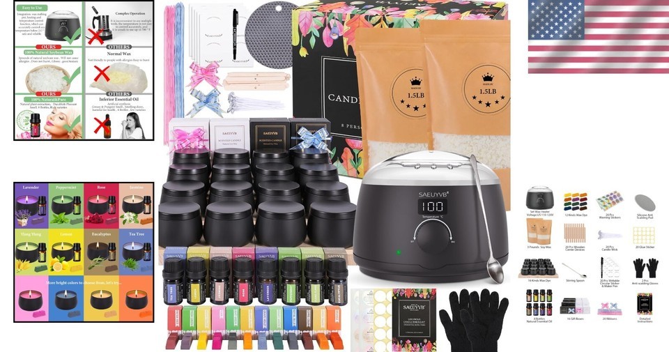 Elegant Black Candle Making Kit with LED Display – Perfect Gift for DIY Lovers Item image 2