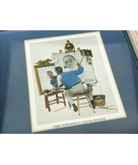 Norman Rockwell Triple Self-Portrait Art Print Framed Matted White Small... - $19.78