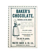 Walter Baker Chocolate 1899 Advertisement Victorian Baking Cocoa E85B - $378.90 MXN