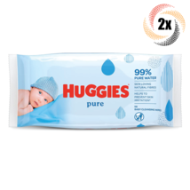 2x Packs Huggies Pure Unscented Baby 99% Water Wet Wipes | 56 Wipes Per Pack - £12.56 GBP