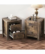 Rustic Farmhouse Nightstand Set of 2 - $325.99 CAD