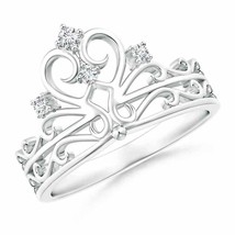 ANGARA Scattered Round Diamond Princess Tiara Ring in 14K Gold (GVS2, 0.1 Ctw) - £374.95 GBP