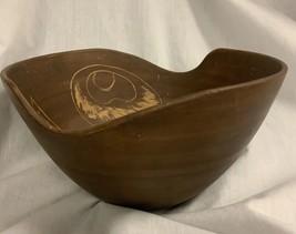 Raymor Italy CAF Ceramiche Artistiche Familiari Brown Etched Pottery Bowl - £22.11 GBP