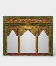 Wall Mirror Hand Carved Taj Traditional Indian Hand Craft Antique Solid Wood - $1,999.00