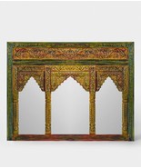 Wall Mirror Hand Carved Taj Traditional Indian Hand Craft Antique Solid ... - $2,766.04 CAD