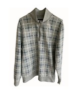 Nautica Men Gray Plaid Mock Collar Quarter Zip Pullover Long Sleeve Swea... - $32.76