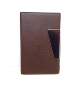 Fujima Brown 2 1/2&quot; PU Wrapped Leather Side Open Business Card Holder - $12.08 CAD