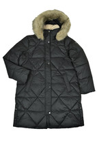 LRL Ralph Lauren Women Quilted Faux Fur Hooded Down Puffer Coat, Black, M 7998-4 - £237.40 GBP