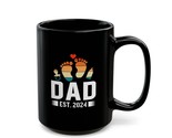 New Dad Coffee Mug | Gift for New Father | &quot;Dad Est. 2024&quot; | Ceramic Bla... - £10.78 GBP