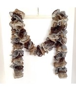 Knitted Tiered Neutral Taupe Colors Lightweight Scarf Incredible Ruffles... - £11.70 GBP