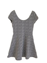 New Aeropostale Women Black White Geometric Fit &amp; Flare Texture Low Back Dress M - £27.65 GBP