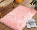 Pink Rug Small Cute Rug 2X3 Faux Fur Rug For Bedroom Girls Throw Rugs Fo... - £22.01 GBP