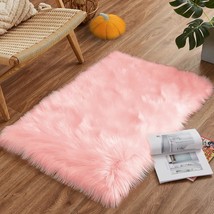 Pink Rug Small Cute Rug 2X3 Faux Fur Rug For Bedroom Girls Throw Rugs Fo... - £22.42 GBP