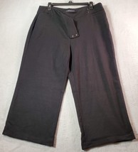 Nine &amp; Co Crop Pants Womens Size 14 Black Pocket Casual Elastic Waist Flat Front - £9.75 GBP