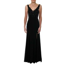 Say Yes To The Prom Junior Womens 3/4 Black Bejeweled Bodice Halter Gown NWT - £34.45 GBP