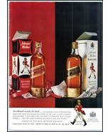 1950s Johnnie Walker Blended Scotch Whiskey PRINT AD Red &amp; Black Label BX4 - $122.36 MXN