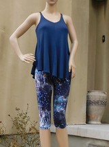 Spaghetti Strap Ribbed Swing Tank Top by Telluride, small, navy color, NWT - $27.72