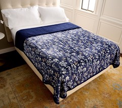 Berkshire Printed Velvetsoft &amp; Sherpa Blanket - Full in Navy - £155.91 GBP