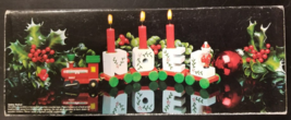 Vintage Wood Noel Christmas Holiday Candle Train Santa Berries Ivy - No Candles - £11.11 GBP