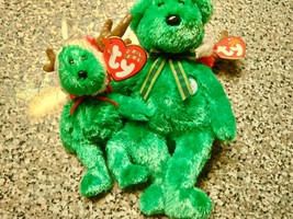 Ty Beanie Babies and Jingle Beanies 2002 Holiday Teddy Bears 2 pc. Christmas Bea - £15.58 GBP