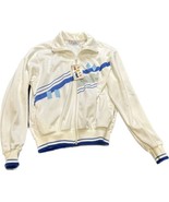 80s Vintage Cal Sport Track Jacket USA Made Adult Size Large Blue Stripe... - $54.09 CAD